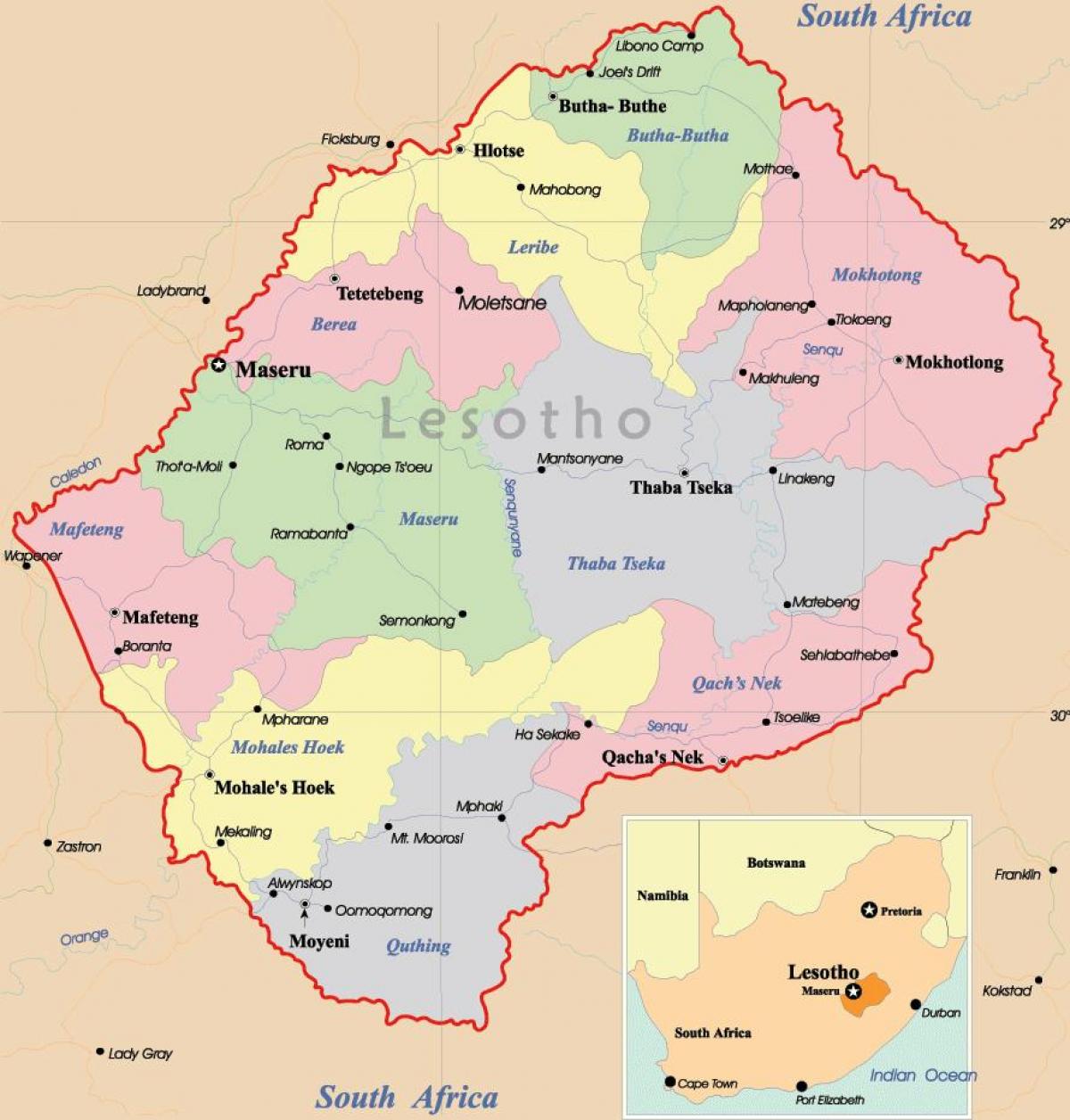 карта Лесота