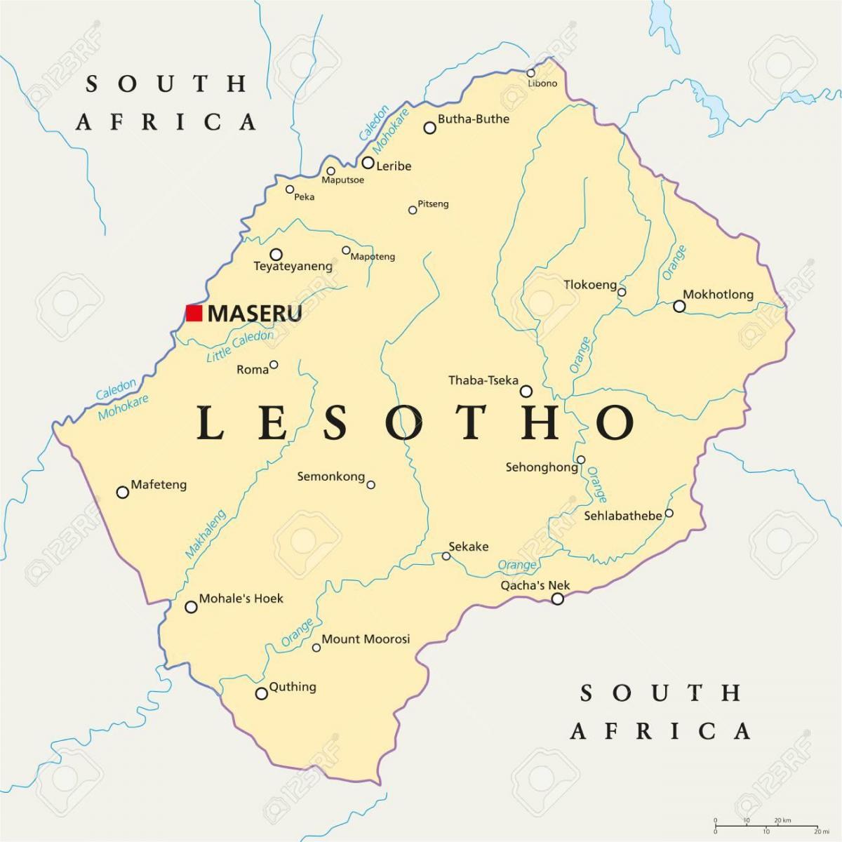 карта Лесота масеру